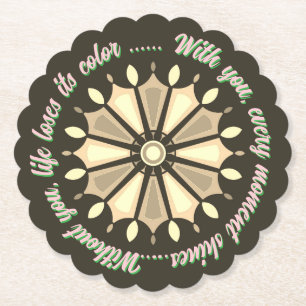 COLORFULL MODERN FLOWER GIFT DAUGHTER SISTER MOM PAPER COASTER