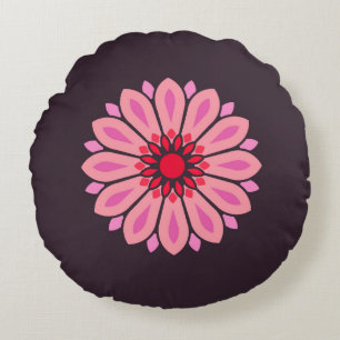 COLORFULL MODERN FLOWER GIFT DAUGHTER SISTER MOM ROUND CUSHION
