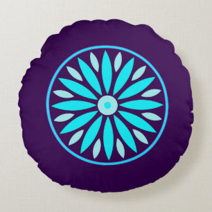 COLORFULL MODERN FLOWER GIFT DAUGHTER SISTER MOM ROUND CUSHION