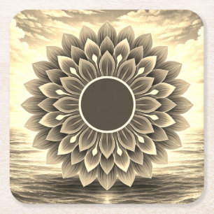 COLORFULL MODERN FLOWER GIFT DAUGHTER SISTER MOM SQUARE PAPER COASTER