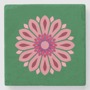 COLORFULL MODERN FLOWER GIFT DAUGHTER SISTER MOM STONE COASTER