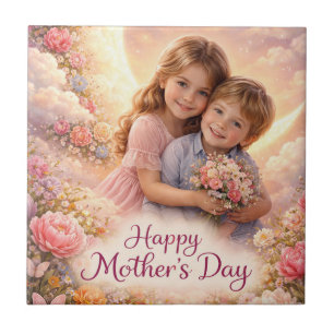 COLORFULL MODERN LOVE GIFT FOR MOTHER'S DAY CERAMIC TILE