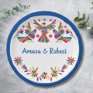 COLORFULL OTOMI MEXICAN PAPER PLATE