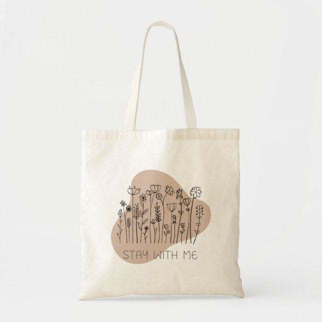 Colorfull Text "Stay With Me" Tote Bag (Front)