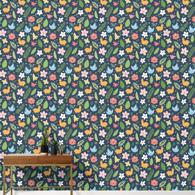 colorfull unisex kids tropical wallpaper (Hallway)