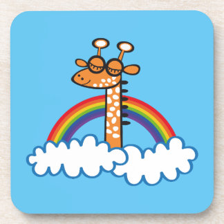 Colorida Jirafa. Jirafa. Arcoiris, arco iris Coaster