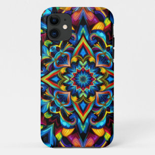 Colorido Kaleidoscope Mandala iPhone 14 Funda 11 Case