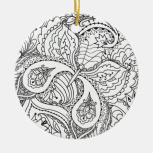 Coloring Flower Art New Design Floral Aesthetic Fl Ceramic Ornament