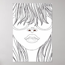 Coloring Page Beach Girl