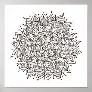 Coloring Page Garden Path Mandala Poster