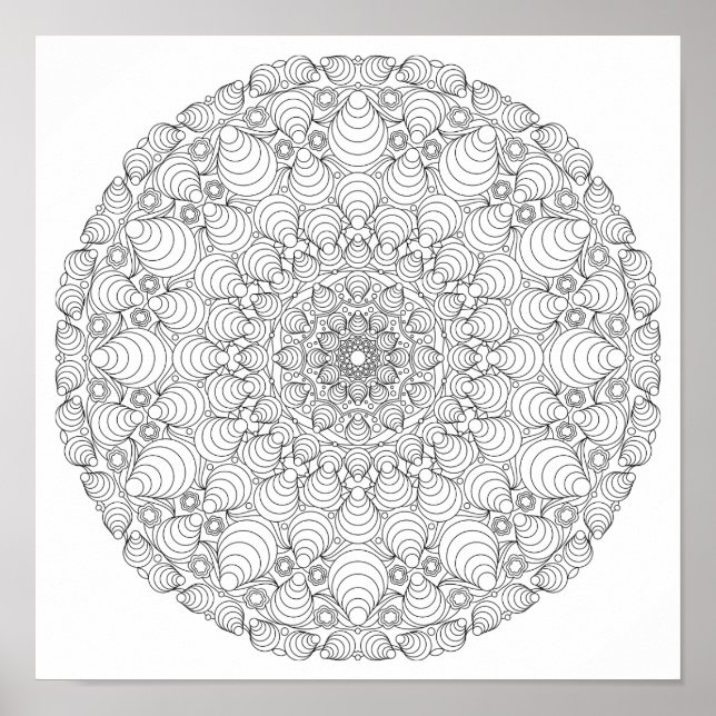 Coloring Poster – Optical Illusion Mandala (Front)