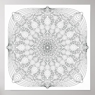 Coloring Poster – Optical Illusion Mandala B