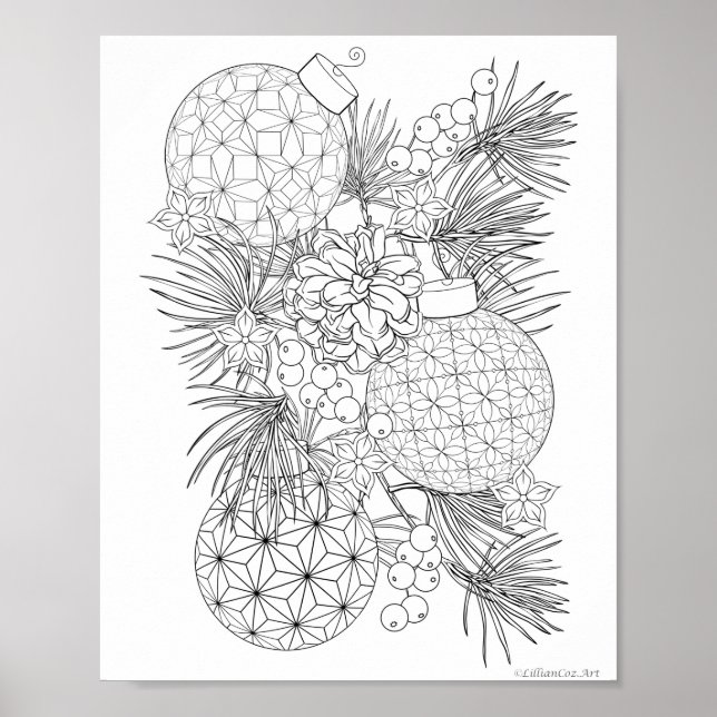 Coloring Poster - Ornaments  (Front)