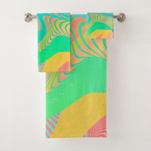 COLORS FLUO - Fractal Art - Bath Towel Set