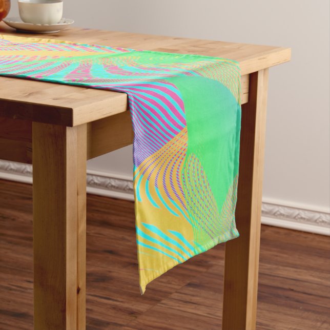 COLORS FLUO - Fractal Art - Long Table Runner (In Situ)