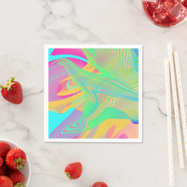 COLORS FLUO - Fractal Art - Napkin (Insitu)