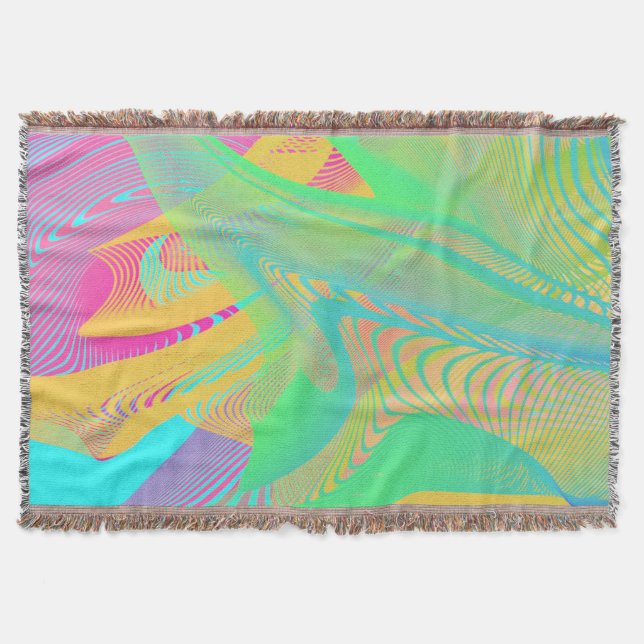 COLORS FLUO - Fractal Art - Throw Blanket (Front)