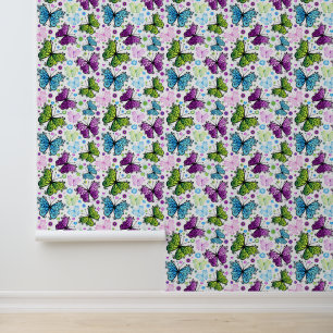 Colors Flying Butterflies Wallpaper