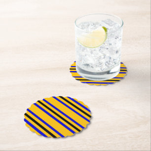 Colors of Barbados Flag Paper Coaster