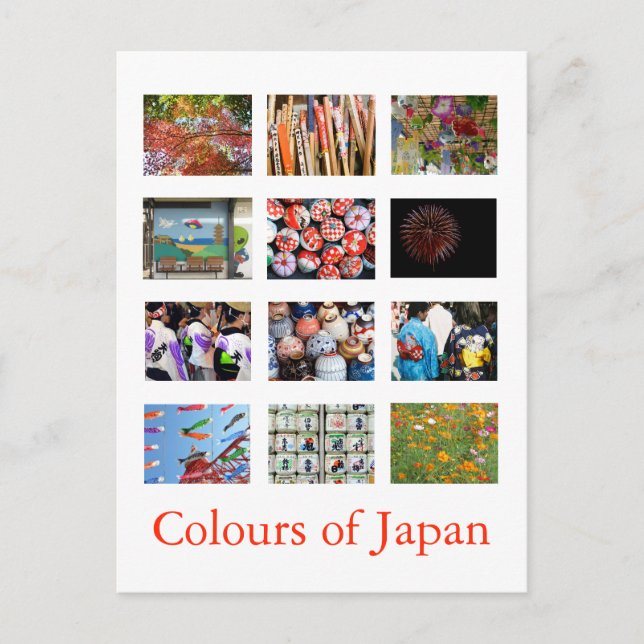 Colors of Japan (colorful) Postcard (Front)