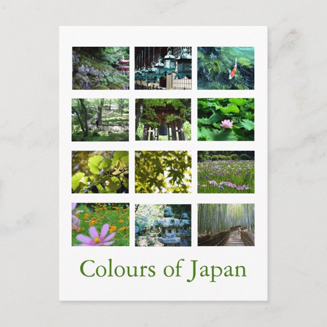 Colors of Japan (green) Postcard (Front)