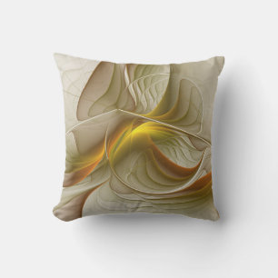 Colors of Precious Metals, Abstract Fractal Art Cushion
