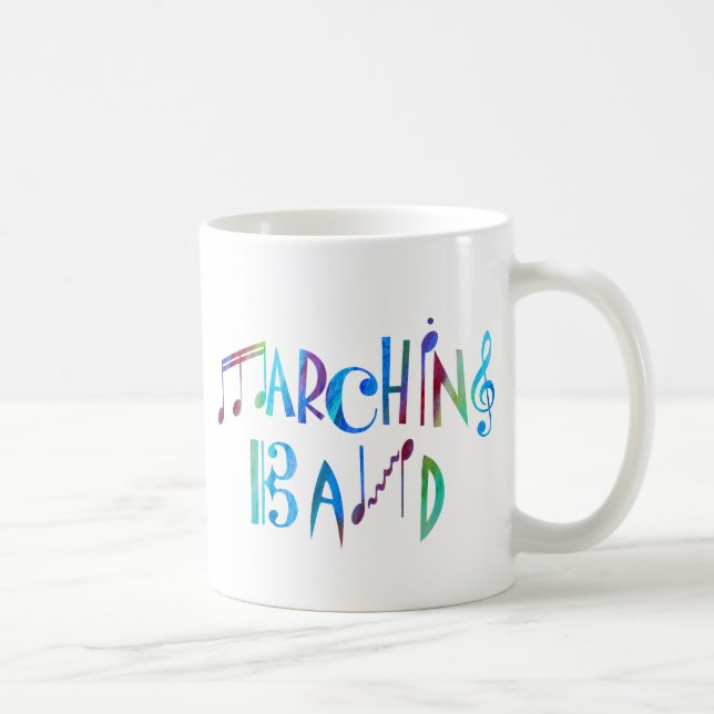 Colorwashed Marching Band Coffee Mug (Right)