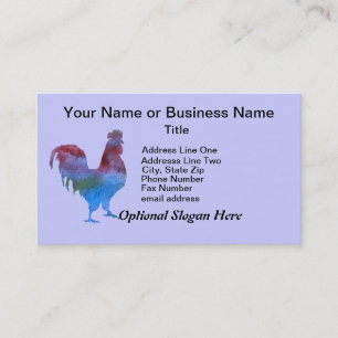Colorwashed Rooster Business Card