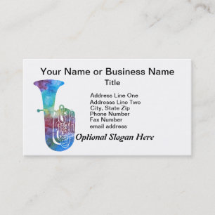 Colorwashed Tuba Business Card