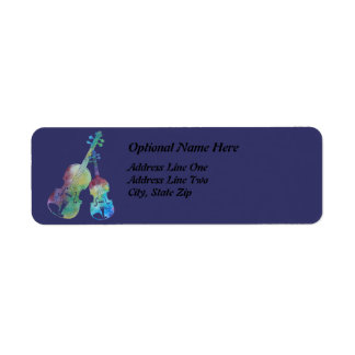 Colorwashed Violin and Viola Return Address Label
