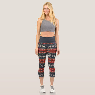 Colorwork/Fair isle traditional winter pattern Capri Leggings