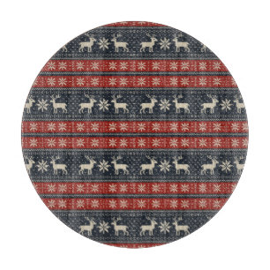 Colorwork/Fair isle traditional winter pattern Cutting Board