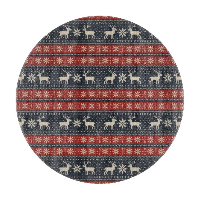 Colorwork/Fair isle traditional winter pattern Cutting Board (Front)