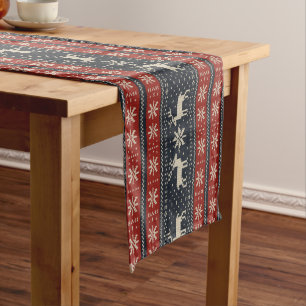 Colorwork/Fair isle traditional winter pattern Short Table Runner
