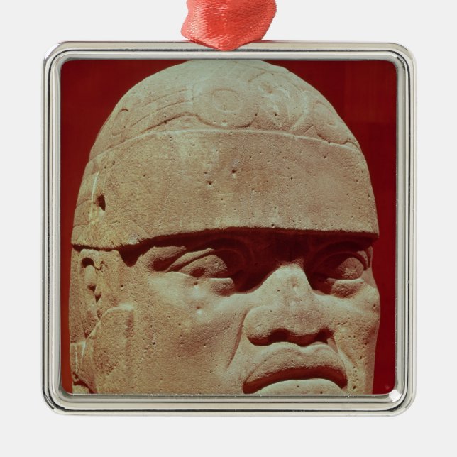 Colossal head, Olmec Metal Tree Decoration (Front)