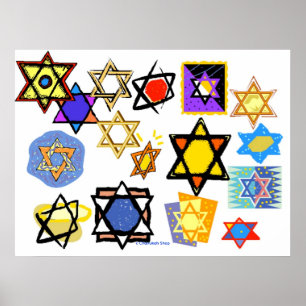 COLOSSAL POSTER - JEWISH STARS - CHANUKAH