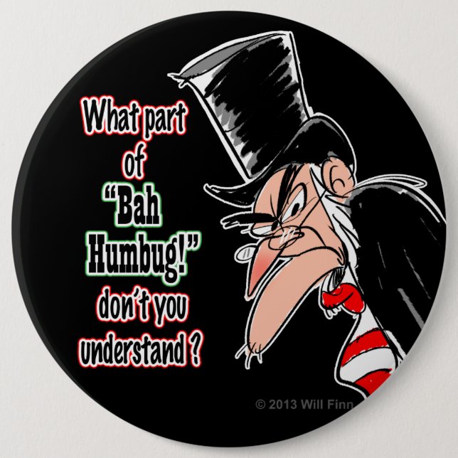 Colossal Scrooge Pinback Button (black) (Front)
