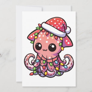 colossal squid Merry Christmas Winter Animals Holiday Card