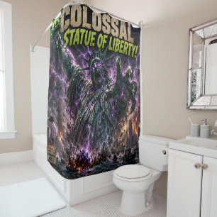 Colossal statue of Liberty shower curtain