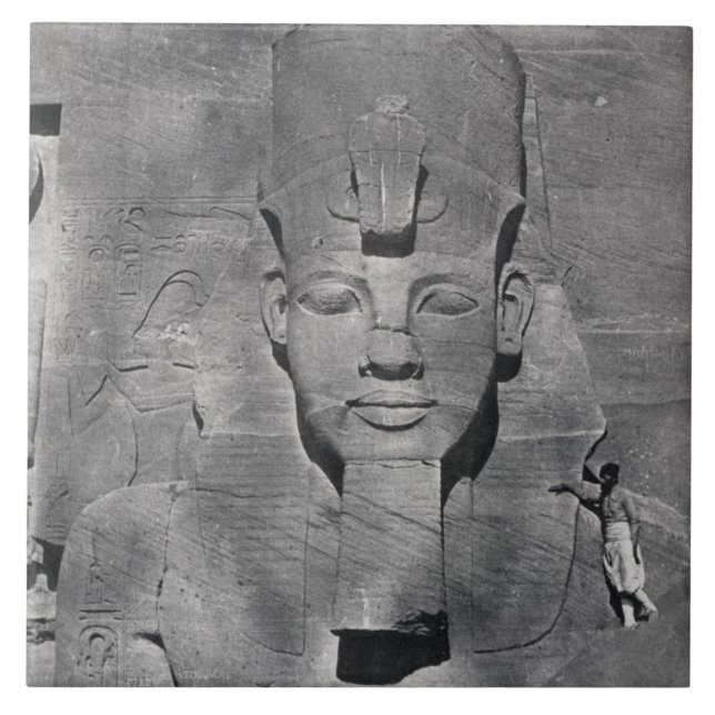 Colossal statue of Ramesses II at Abu Simbel, 1850 Ceramic Tile (Front)