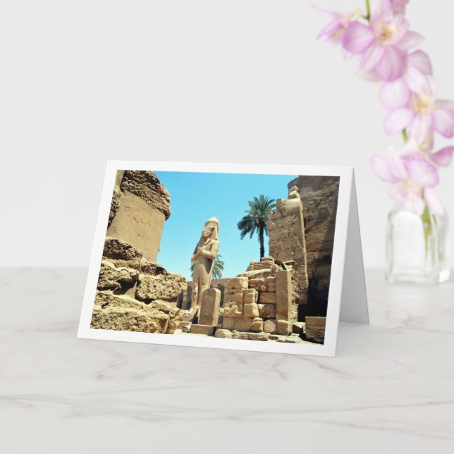 Colossal Statue Of Ramses II, Luxor Temple Card (Orchid)
