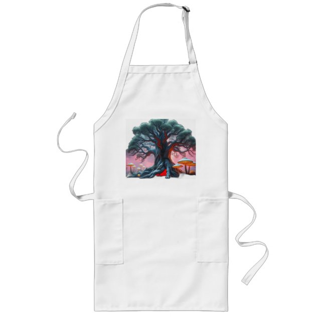 Colossal Tree with Glowing Mushrooms Long Apron (Front)