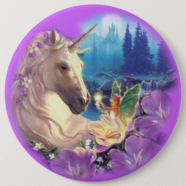 COLOSSAL Unicorn and Fairy, 6 inch Pins buttons (Front)