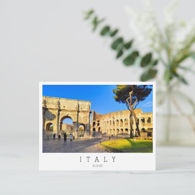 Colosseum and Arch of Constantine, Rome,  Italy Postcard (Standing Front)