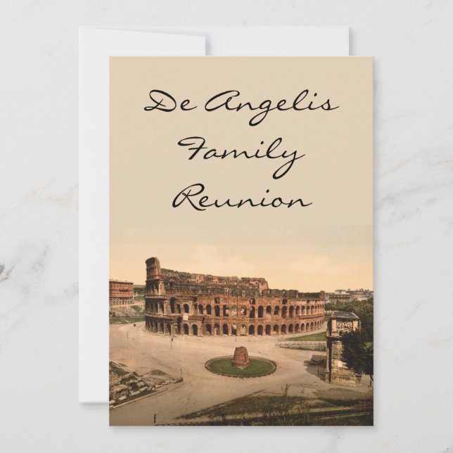 Colosseum and Meta Sudans, Rome, Italy Invitation (Front)