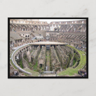 colosseum circle border postcard