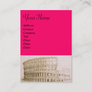 COLOSSEUM Classic Architecture,Architect Fuchsia Business Card