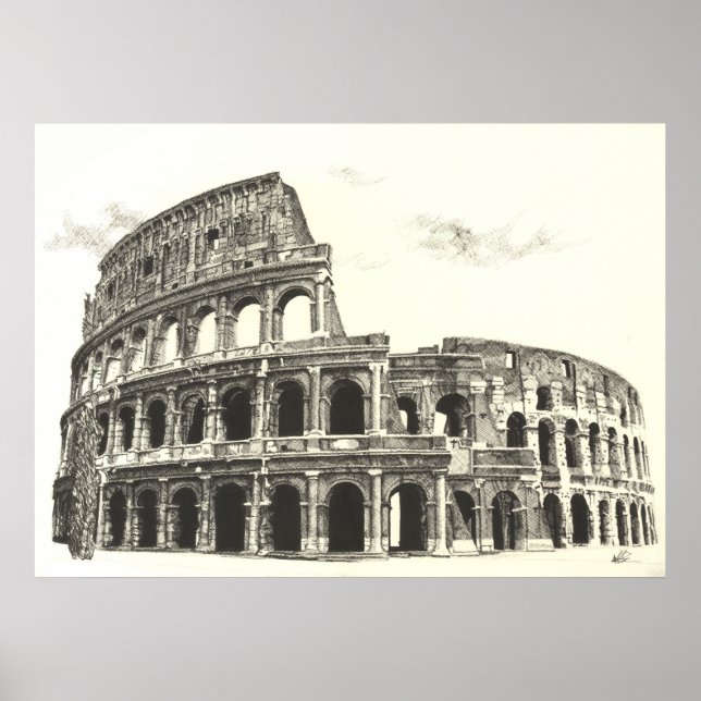 Colosseum - Cross Hatching Fine Art Print (Front)