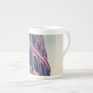 Colosseum in Rome. Monumental 3-tiered Roman Bone China Mug