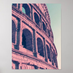 Colosseum in Rome. Monumental 3-tiered Roman Poster